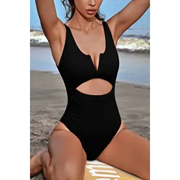 Meyeeka High Waisted Tummy Control One Piece Swimsuit Women