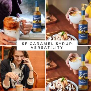 Sugar-Free Syrup Elixir Trio - SF Vanilla, Caramel & Peppermint Coffee Syrup Flavoring Variety Pack Coffee Flavoring for Drinks- Three 25.4 Oz bottles with 3 Jimoco Pump Dispensers