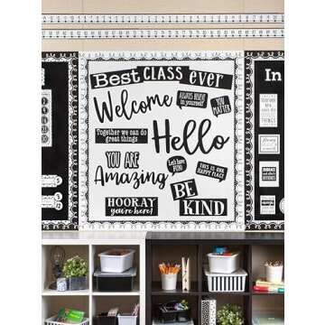 White Painted Dots on Black Straight Border Trim