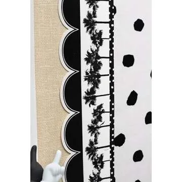 White Painted Dots on Black Straight Border Trim