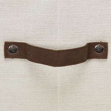 Household Essentials 538 Vision China Storage Box for Tea Cups and Mugs with Lid and Handles | Natural Canvas with Brown Trim