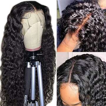 Armodeo 13x4 Deep Wave Lace Front Wigs Pre-Plucked 150% Density Curly HD Lace Frontal Wig Lace Front...