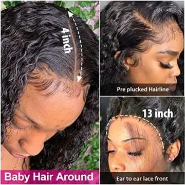 Armodeo 13x4 Deep Wave Lace Front Wigs Pre-Plucked 150% Density Curly HD Lace Frontal Wig Lace Front Human Hair Wigs For Black Women With Baby Hair