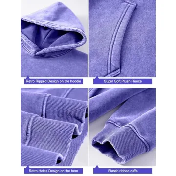 Oversized Acid Wash Hoodie for Trendy Streetwear Style