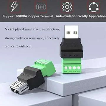 Jienk USB Terminal Block Connectors for DIY Projects