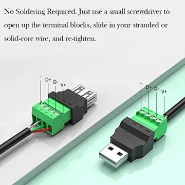 Jienk USB Terminal Block Connectors for DIY Projects