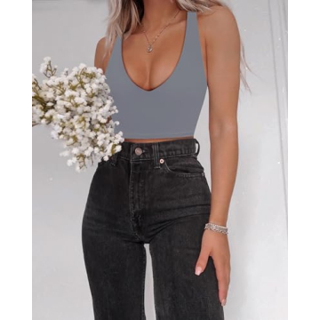Ultra-Comfortable Deep V Neck Crop Tank for Women