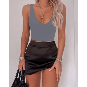Ultra-Comfortable Deep V Neck Crop Tank for Women