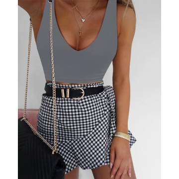 Ultra-Comfortable Deep V Neck Crop Tank for Women