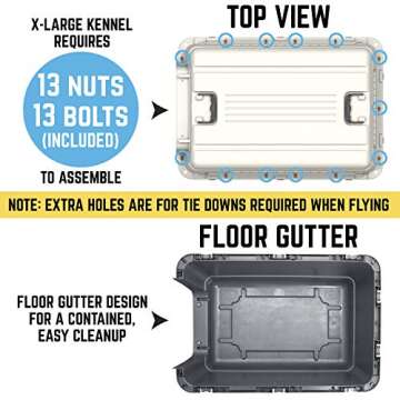 SportPet Designs Plastic Kennels Rolling Plastic Wire Door Travel Dog Crate- XX-Large