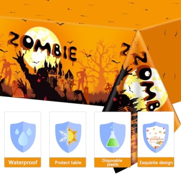 3 Pack Halloween Zombie Tablecloths for Parties