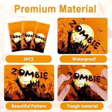 3 Pack Halloween Zombie Tablecloths for Parties