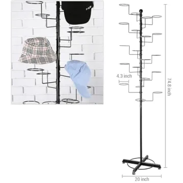 Stylish MyGift Freestanding Hat Rack with 20 Hooks