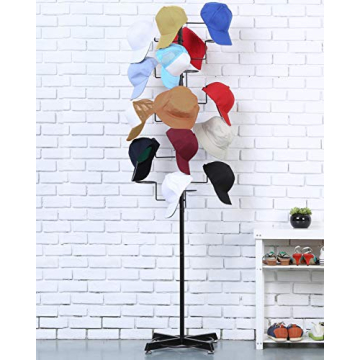 Stylish MyGift Freestanding Hat Rack with 20 Hooks