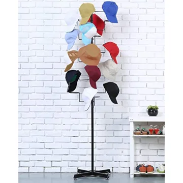 Stylish MyGift Freestanding Hat Rack with 20 Hooks