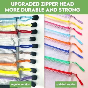 24pcs Mesh Zipper Pouch File Bags Puzzle Storage Bags, A3 17x12 Inches Large Reusable Zipper Pouches...