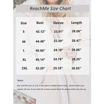 ReachMe Sherpa Fuzzy Fleece Jacket Women Cozy Winter