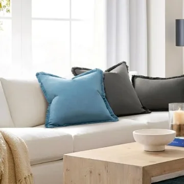 ZWJD 20x20 Fringe Pillow Covers for Chic Home Decor