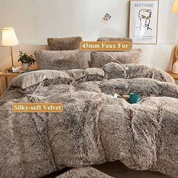 XeGe Plush Shaggy Duvet Cover, Luxury Ultra Soft Crystal Velvet Fuzzy Bedding 1PC(1 Faux Fur Duvet C...
