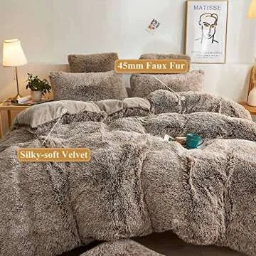 XeGe Plush Shaggy Duvet Cover, Luxury Ultra Soft Crystal Velvet Fuzzy Bedding 1PC(1 Faux Fur Duvet C...