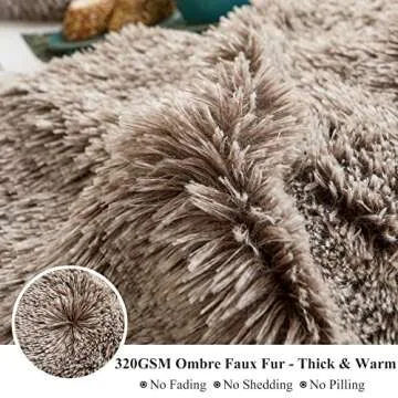 XeGe Plush Shaggy Duvet Cover, Luxury Ultra Soft Crystal Velvet Fuzzy Bedding 1PC(1 Faux Fur Duvet Cover), Fluffy Furry Comforter Cover for Bedroom Home Decoration, Zipper Closure (King, Khaki Ombre)