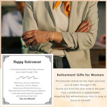 Pealicious Retirement Gifts for Women Adjustable Wave Bracelet Perfect for Farewell