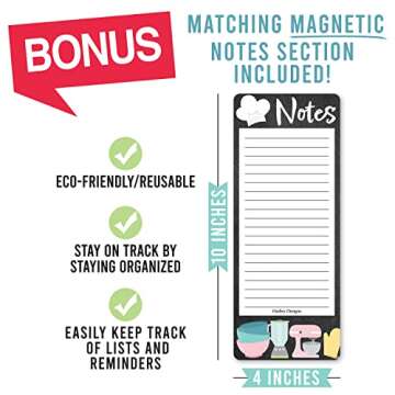 Hadley Designs Doodle Large Magnetic Calendar for Fridge Dry Erase Board for Refrigerator - Magnetic Fridge Calendar Dry Erase Magnetic Whiteboard Calendar, Planner Magnet…