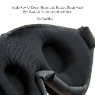 Dream Essentials, Escape 3D Sleep Mask, Earplugs, Carry Pouch Set, Molded Eye Shade, Men and Women, ...