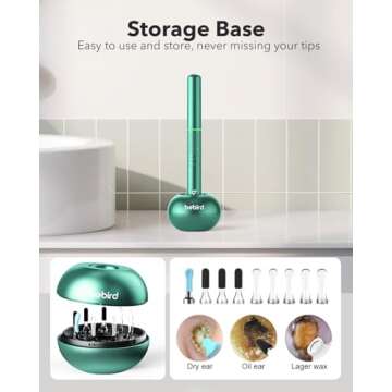 Bebird M9 Ear Care Wax Removal Tool Camera Cleaning Kit- Wireless Cleaner Ear Viewing Scope OTO-Scope with Camera & Light - Video Earpick with 10 Replacement Tips and 3 Check Attachemnts