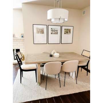 S & L Homes Jute Cotton Hand Woven Natural Farmhouse Area Rug for Living Room - Rustic Vintage Bohemian Décor - (5' x 8' Natural)