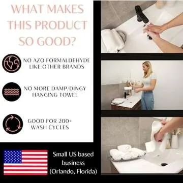 Hinton Beaumont Linen Co. Bathroom Hand Towel Set - Vanity Tray & (6) 12x12 Hotel wash Cloths - Powder Room Towels -Hand Drying Towels