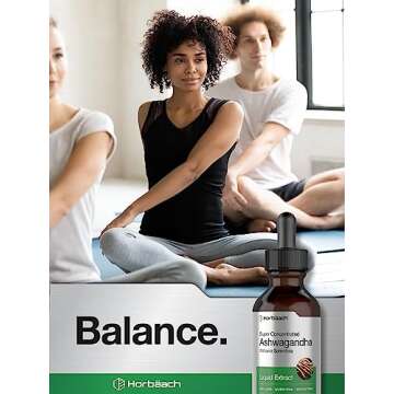 Horbäach Ashwagandha Root Liquid Extract | 2 fl oz | Alcohol Free Tincture | Vegetarian, Non-GMO, Gluten Free Supplement