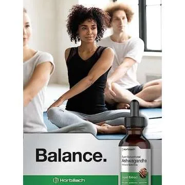 Horbäach Ashwagandha Root Liquid Extract | 2 fl oz | Alcohol Free Tincture | Vegetarian, Non-GMO, Gluten Free Supplement