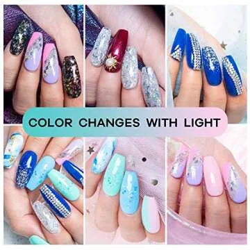 modelones Glitter Gel Nail Polish, Holiday Fall Winter Clear Sparkle Diamond Shiny Silver Galaxy Crystal Transparent Gel Polish Set, Nail Gel with Glitter Sequins, LED Soak Off Manicure Varnish