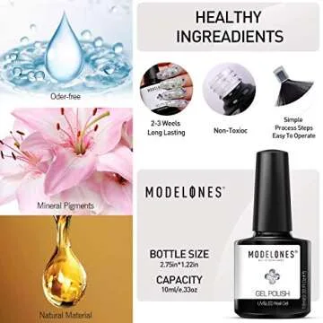 modelones Glitter Gel Nail Polish, Holiday Fall Winter Clear Sparkle Diamond Shiny Silver Galaxy Crystal Transparent Gel Polish Set, Nail Gel with Glitter Sequins, LED Soak Off Manicure Varnish