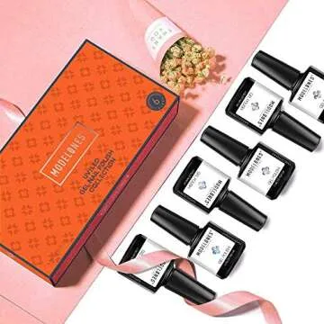 modelones Glitter Gel Nail Polish, Holiday Fall Winter Clear Sparkle Diamond Shiny Silver Galaxy Crystal Transparent Gel Polish Set, Nail Gel with Glitter Sequins, LED Soak Off Manicure Varnish