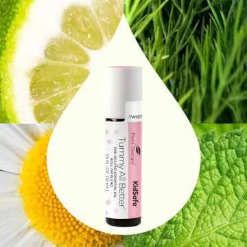 Plant Therapy KidSafe Tummy All Better Essential Oil Blend Pre-Diluted Roll-On 10 mL (1/3 oz) 100% Pure, Therapeutic Grade