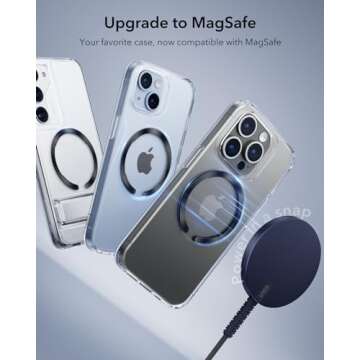 ESR for MagSafe Ring, Ultra-Thin(0.4mm) for MagSafe Sticker,2 Pack Universal Magnetic Wireless Charg...