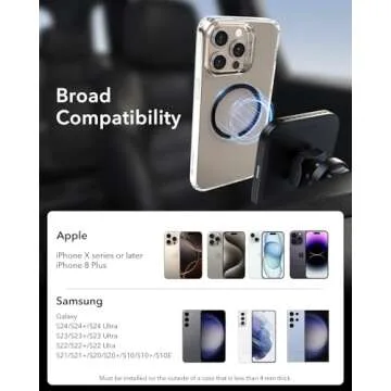 ESR for MagSafe Ring, Ultra-Thin(0.4mm) for MagSafe Sticker,2 Pack Universal Magnetic Wireless Charger Conversion Kit for iPhone 16/16e/15/14/13/12, Galaxy S24/S23, MagSafe Accessories, Black & Silver