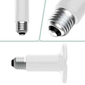 Makmzoon Ceramic Heat Emitter,100W Ceramic Heat Bulb Reptile Heat Lamp Bulb Ceramic Heater for Reptile Brooder Chicken Coop Chameleon Turtle Birds Snakes