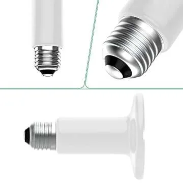 Makmzoon Ceramic Heat Emitter,100W Ceramic Heat Bulb Reptile Heat Lamp Bulb Ceramic Heater for Reptile Brooder Chicken Coop Chameleon Turtle Birds Snakes