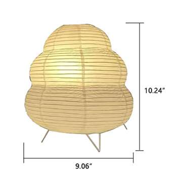 Bedside Table Lamp Paper Standing Lamp Room Decoration Festival Lantern Light Nightstand Desk Lamp Bedroom Dresser Living Kids Room College Dorm Coffee (White, 10.24"x9.06"x9.06")
