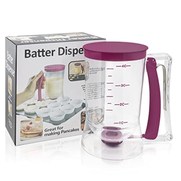 Kndatle Pancake Batter Dispenser with Measuring Label
