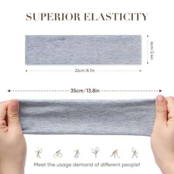 Arohecx Headbands for Women Non Slip - 9 Pcs Fabric Elastic Hair Bands for Women's Hair, Soft Cotton...