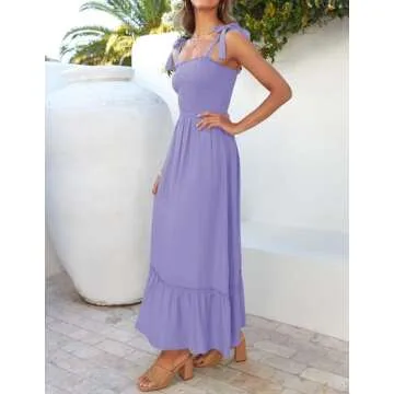 ZESICA Boho Summer Maxi Dress for Women in Purple