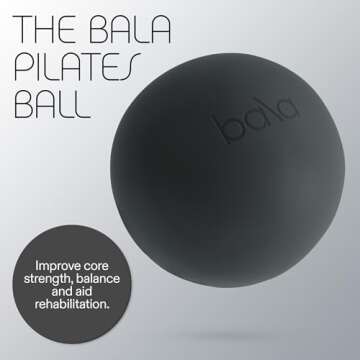 Bala Non-Weighted Exercise Ball (Charcoal) - 8" Yoga Ball for Barre, Stretching, Strength & Core Tra...
