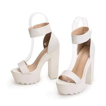 OCHENTA Chunky High Heel Platform Sandals for Women