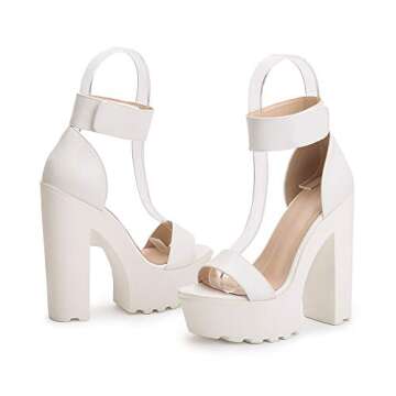 OCHENTA Chunky High Heel Platform Sandals for Women