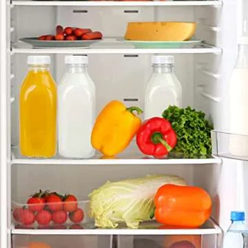 Moretoes 32oz Glass Milk Bottles with Lids for Storage