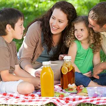 Moretoes 32oz Glass Milk Bottles with Lids for Storage